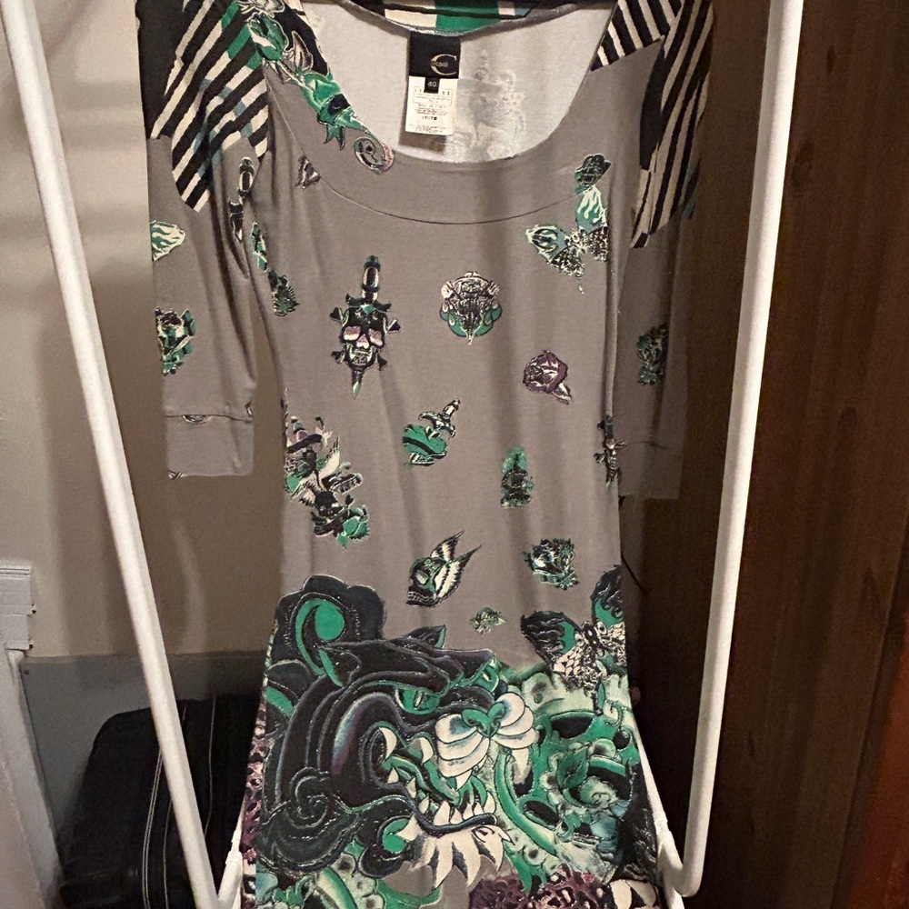 Vintage Roberto Cavalli form-fitting Tattoo dress